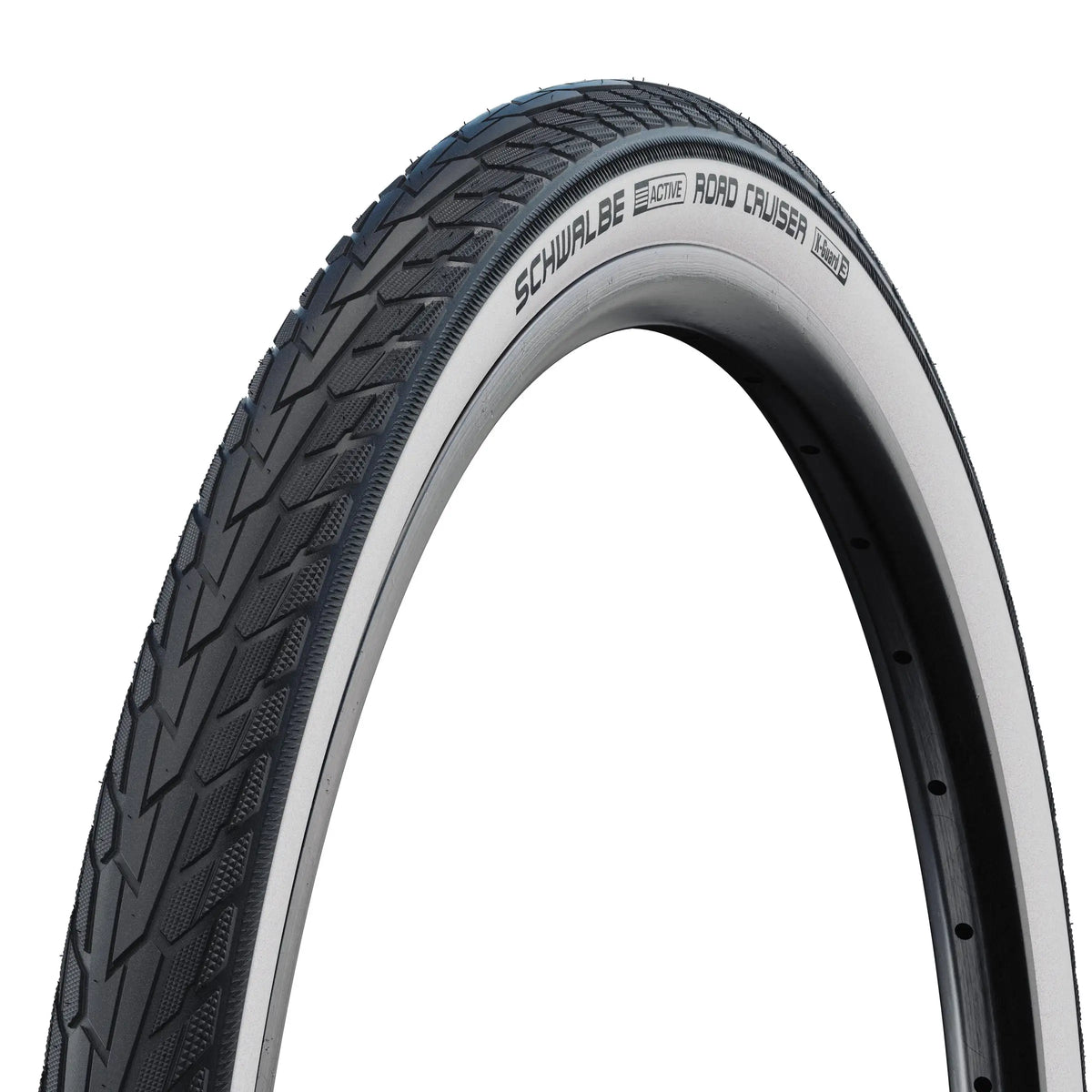 Schwalbe Road Cruiser 28x1.75 stadsfiets buitenband in zwart en wit voor stadsfietsen, met profiel voor comfort en duurzaamheid