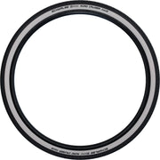 Zwarte en witte Schwalbe Road Cruiser buitenband 28x1.75 voor stadsfiets, zichtbare profiel en merklogo op de band