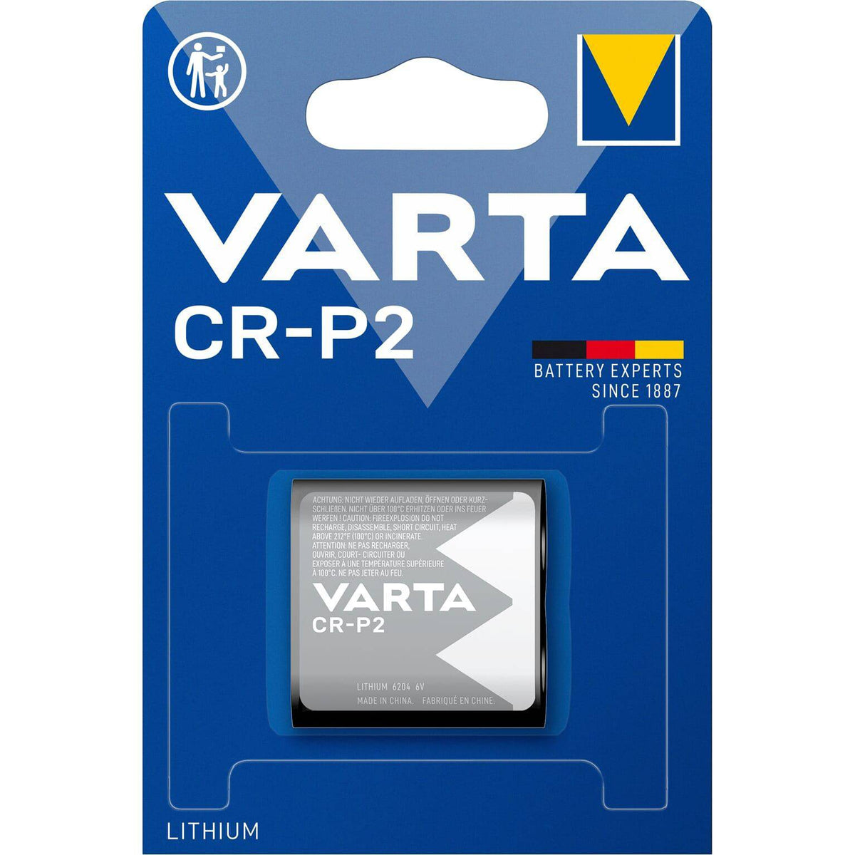 Varta batterij VRT PH CRP2 voor gebruik in kaarten en elektronische apparaten, zwart en compact formaat
