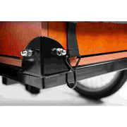 Babboe bakfietsschoenen Carve/Curve/Flow/Go in zwart, beschermhoes voor driewieler, zichtbaar op de afbeelding.