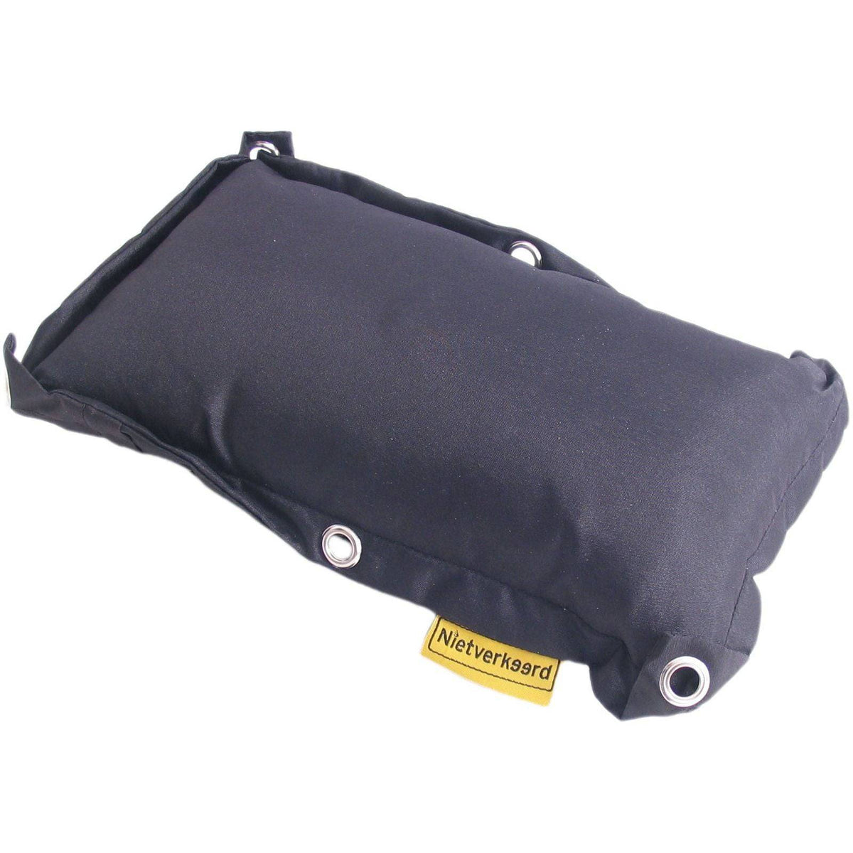 Zwart bagagedragerkussen Niet Verkeerd Fat 34x18x9 cm, zacht en comfortabel voor fietsbagage, geschikt voor diverse accessoires.