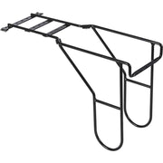 Zwarte Basil bagagedragerverlenger mat 41x15x26 cm voor extra bagageruimte op fiets, geschikt voor bagagedragers.