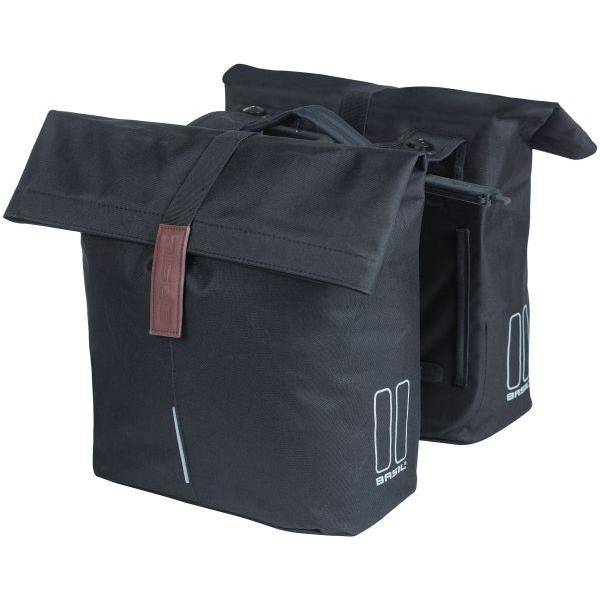 Basil Dubbele Fietstas City Mik 28-32 Liter 30 X 18 X 49 Cm - Zwart - Le coq wielerartikelen