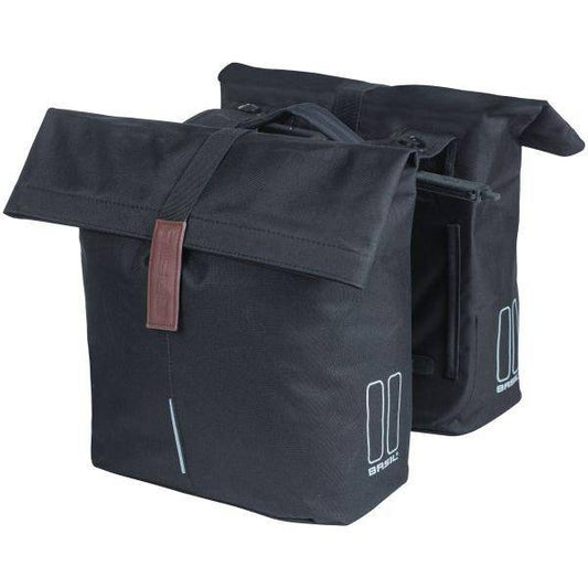 Basil Dubbele Fietstas City Mik 28-32 Liter 30 X 18 X 49 Cm - Zwart - Le coq wielerartikelen