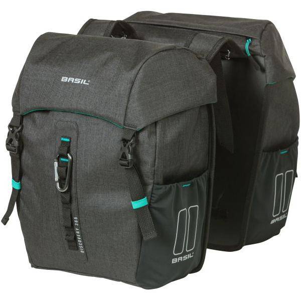 Basil Dubbele Fietstas Discovery 365D 18 Liter 30 X 15 X 31 Cm - Black Melee - Le coq wielerartikelen
