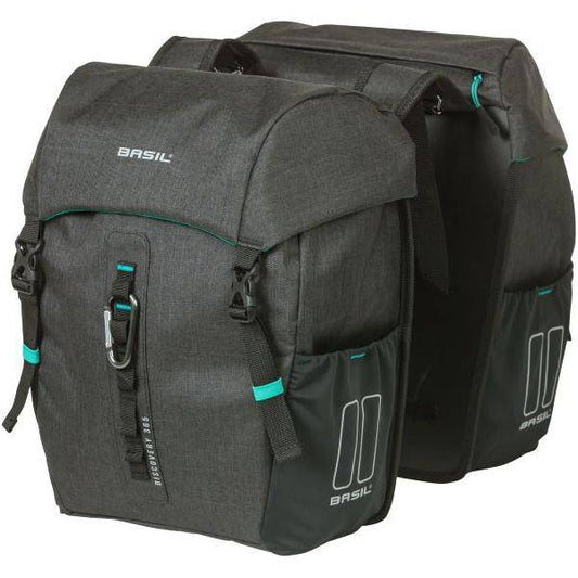 Basil Dubbele Fietstas Discovery 365D 18 Liter 30 X 15 X 31 Cm - Black Melee - Le coq wielerartikelen