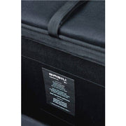 Zwarte Basil Kavan Eco Classic dubbele fietstas, 58 liter capaciteit, voor achterop de fiets, vierkante afmetingen 37x24x33 cm.