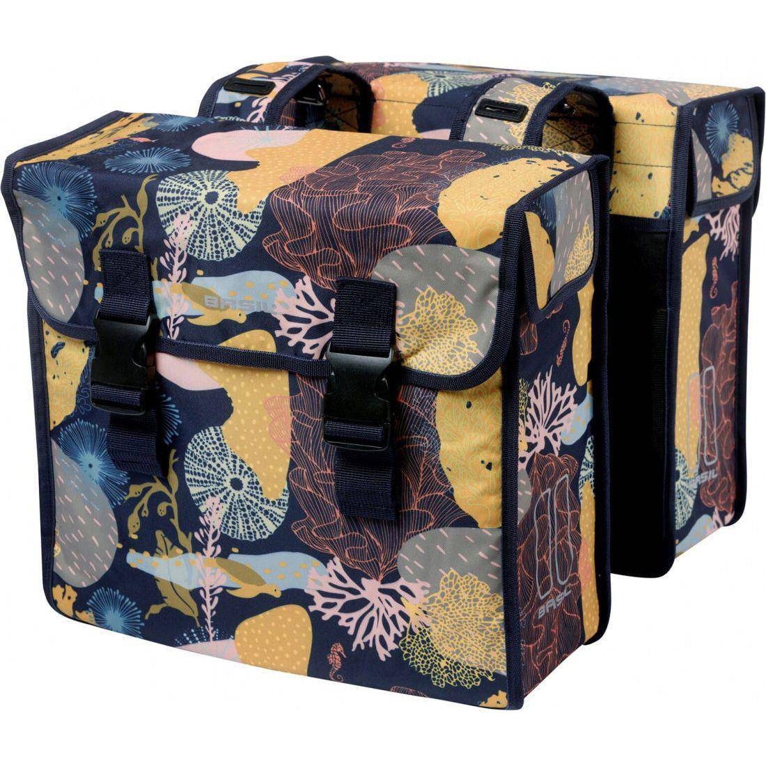 Basil Dubbele Fietstas Mara Xl Reef 35 Liter 14 X 36 X 44 Cm - Nachtblauw - Le coq wielerartikelen