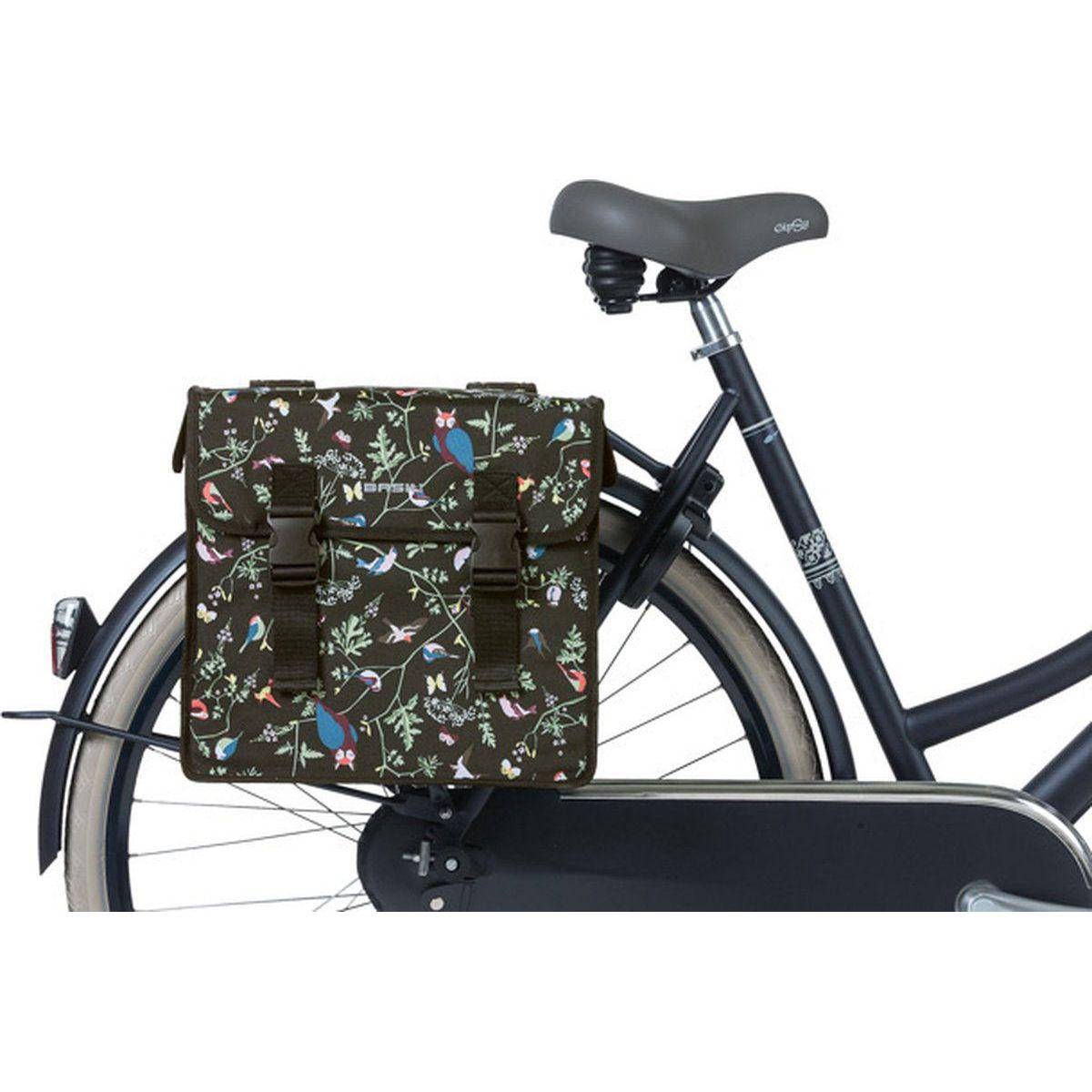 Basil Dubbele Fietstas Wanderlust 35 Liter 36 X 14 X 41 Cm - Houtskool - Le coq wielerartikelen