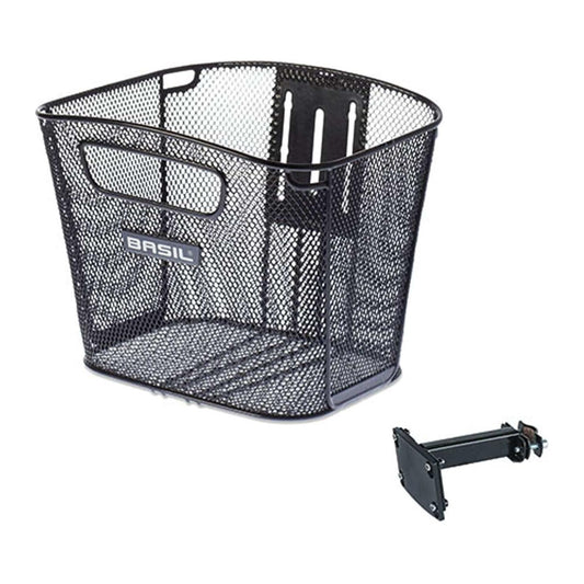 Basil Fietsmand Bold Fm Met Stuurpenhouder 28 X 34 X 26 Cm - Zwart - Le coq wielerartikelen
