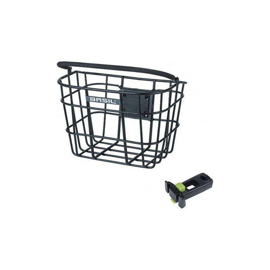 Basil Fietsmand Bremen Aluminium Met Stuurpenhouder 28 X 37 X 26 Cm - Zwart - Le coq wielerartikelen