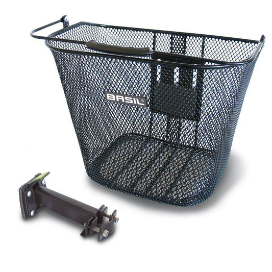 Basil Fietsmand Bremen Met Baseasy Stemholder 26 X 35 X 29 Cm - Zwart - Le coq wielerartikelen