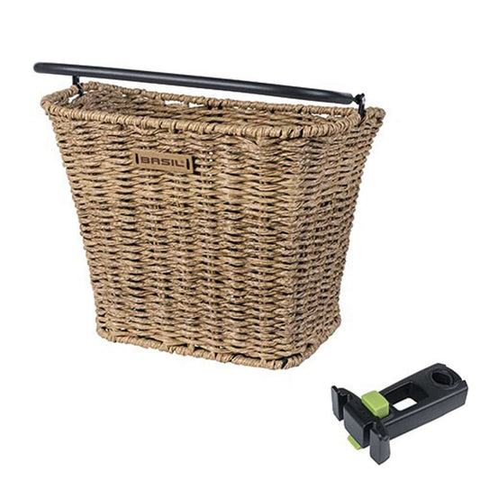 Basil Fietsmand Bremen Rattan Look  Met Kf-Stuurpenhouder 27 X 35 X 29 Cm - Le coq wielerartikelen