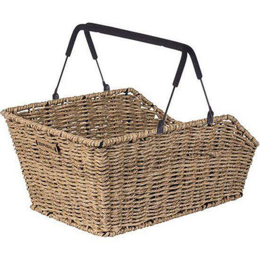 Basil Fietsmand Cento Rattan Look Met Mik-Systeem 47 X 34 X 26 Cm - Seagrass - Le coq wielerartikelen