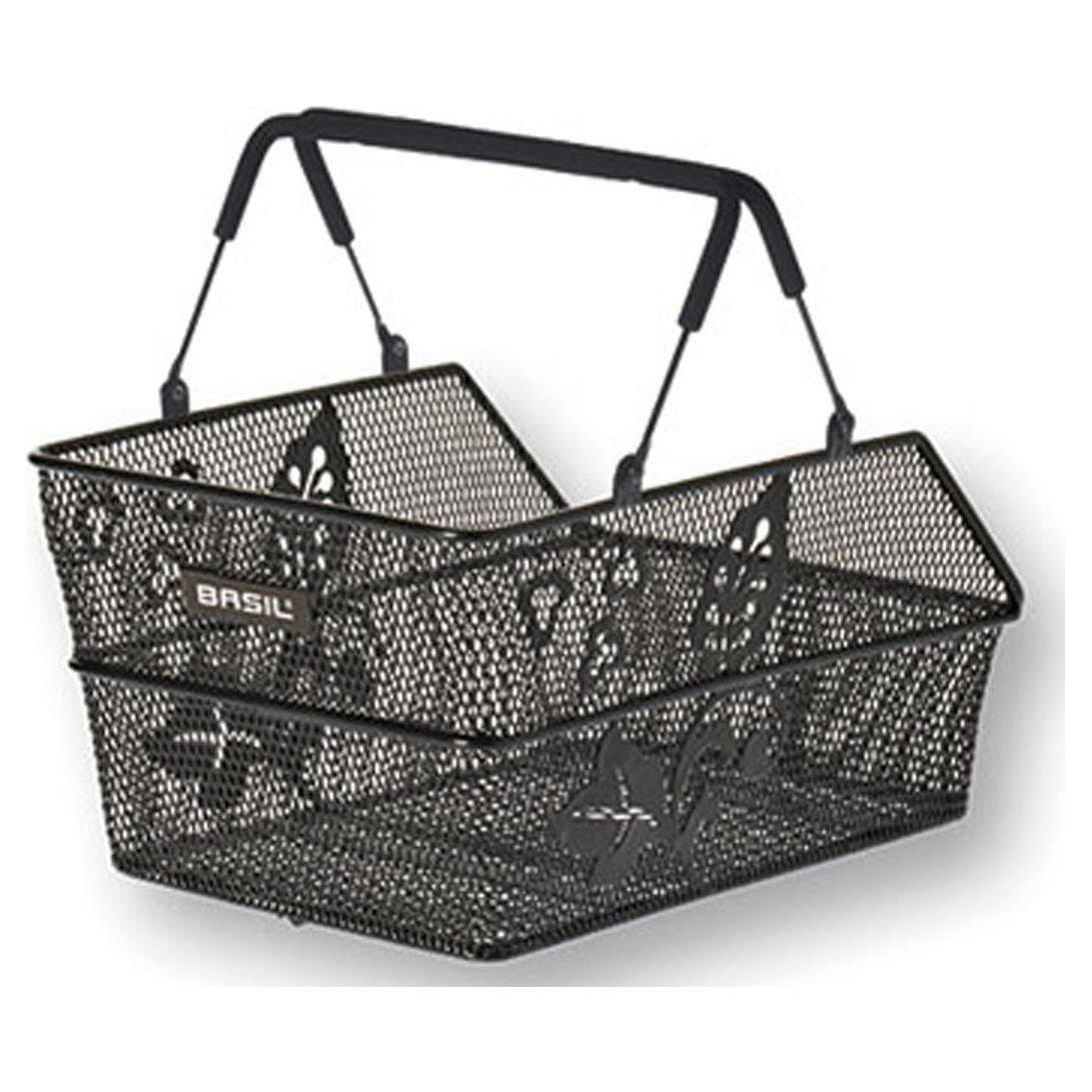 Basil Fietsmand Cento S Flower Multi 36 X 26 X 18 Cm - Zwart - Le coq wielerartikelen