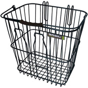 Zwarte Basil Memories Bottle fietsmand 35x29x34 cm met afneembare tas voor fietsaccessoires en boodschappen.