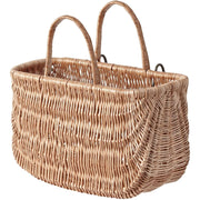 Basil Swing fietsmand van riet, 42x20x26 cm, in naturel gelakt, geschikt voor fietsaccessoires en bagage.