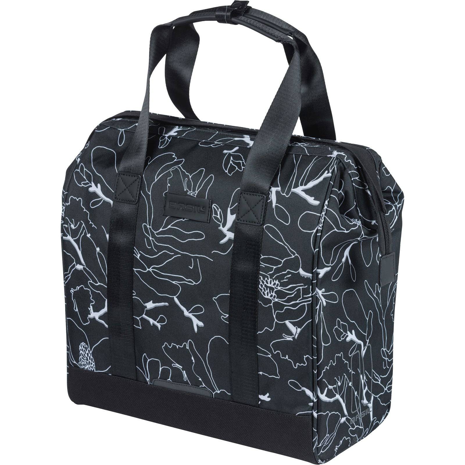 Basil Fietsshopper Grand Flower 23 Liter 34 X 19 X 35 Cm - Zwart - Le coq wielerartikelen