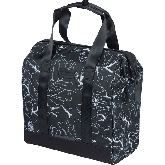 Basil Fietsshopper Grand Flower 23 Liter 34 X 19 X 35 Cm - Zwart - Le coq wielerartikelen