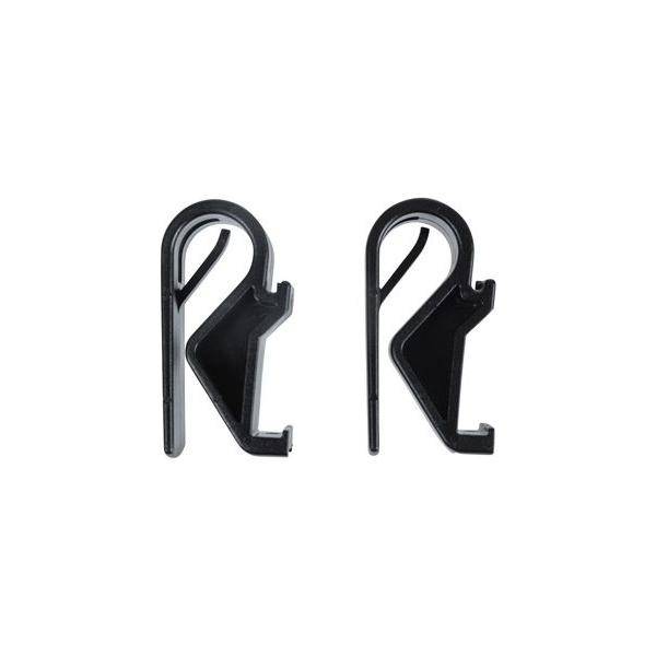 Set van 2 Basil Hook-On Sport Haken, zwart, geschikt voor fietstassen met 10-12 mm bevestigingsmaat, ideaal voor fietsondernemingen