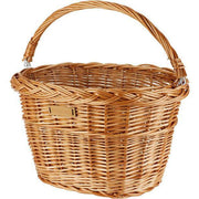Basil Denver rieten ovale fietsmand 37x27x22 cm in naturel kleur voor fietsaccessoires en bagage