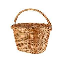 Basil Detroit ovale fietsmand van riet, 39x27x22 cm in naturel, met haken voor fietsaccessoires, stijlvolle fietsendrager.