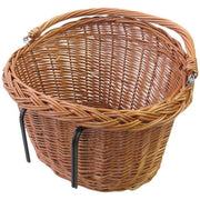 Basil Detroit ovale fietsmand van riet, 39x27x22 cm, natuurlijke kleur met bevestigingshaak, geschikt voor fietsaccessoires