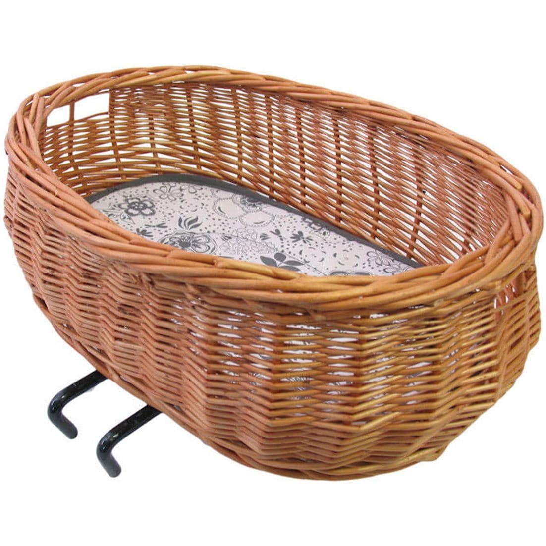Basil Rieten Hondenfietsmand Pluto Ovaal 50X37X20Cm Voor Stuurbevestiging - Le coq wielerartikelen