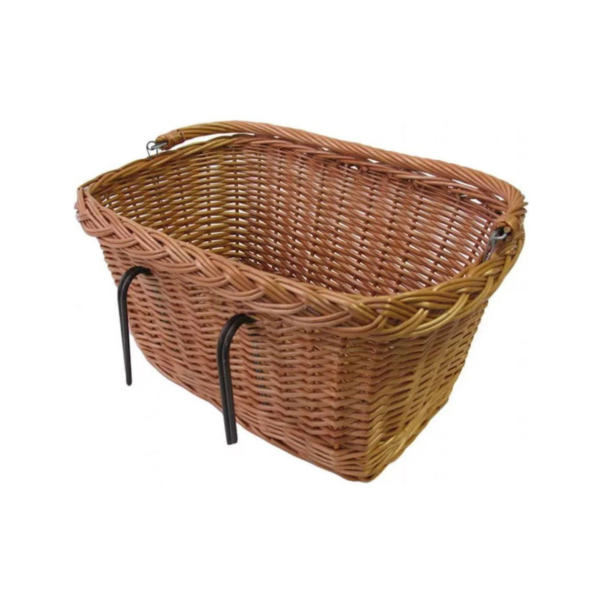 Basil Davos rieten fietsmand 46x29x22 cm in natuurlijke kleur, geschikt voor fietsaccessoires en decoratie.