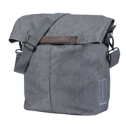 Grijze Basil stadsshopper fietstas voor achterop de fiets, 14-16 liter, 30x18x49 cm, praktische en stevige enkel fietstas