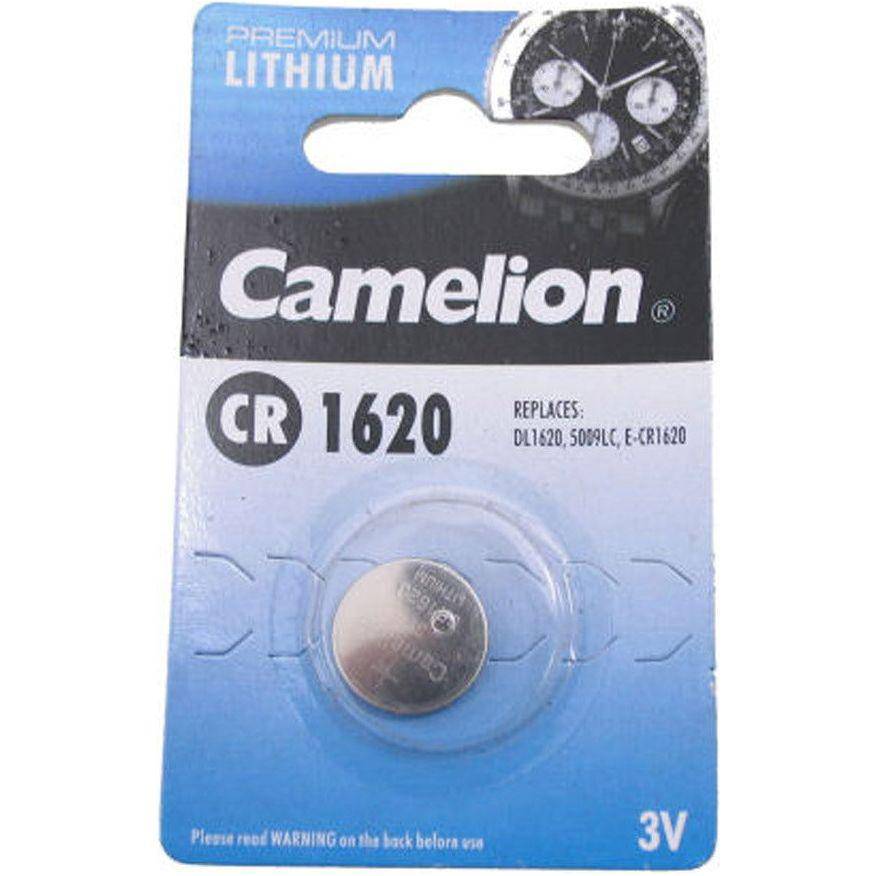 Camelion CR1620 knoopcel batterij van 3V, compact en geschikt voor kleine elektronische apparaten.