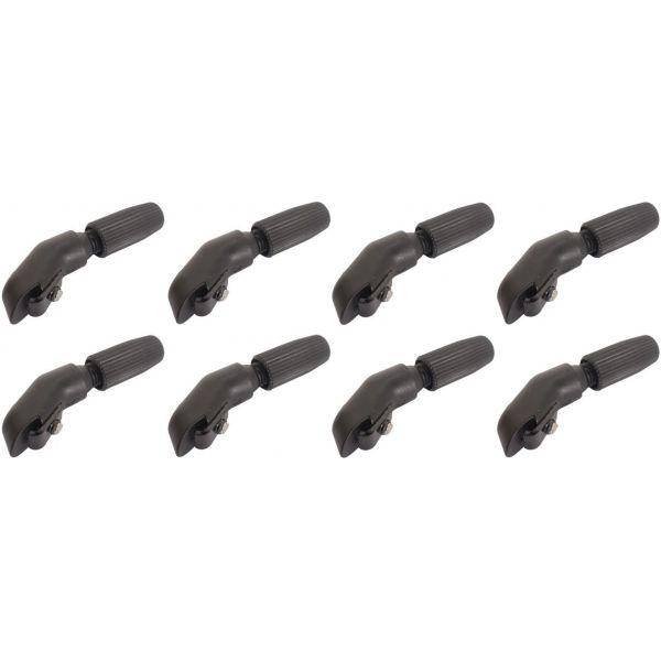 Set van 8 zwarte bevestigingen voor spatbordstang van Mirage, Ø3,2 mm, geschikt voor fietsaccessoires.
