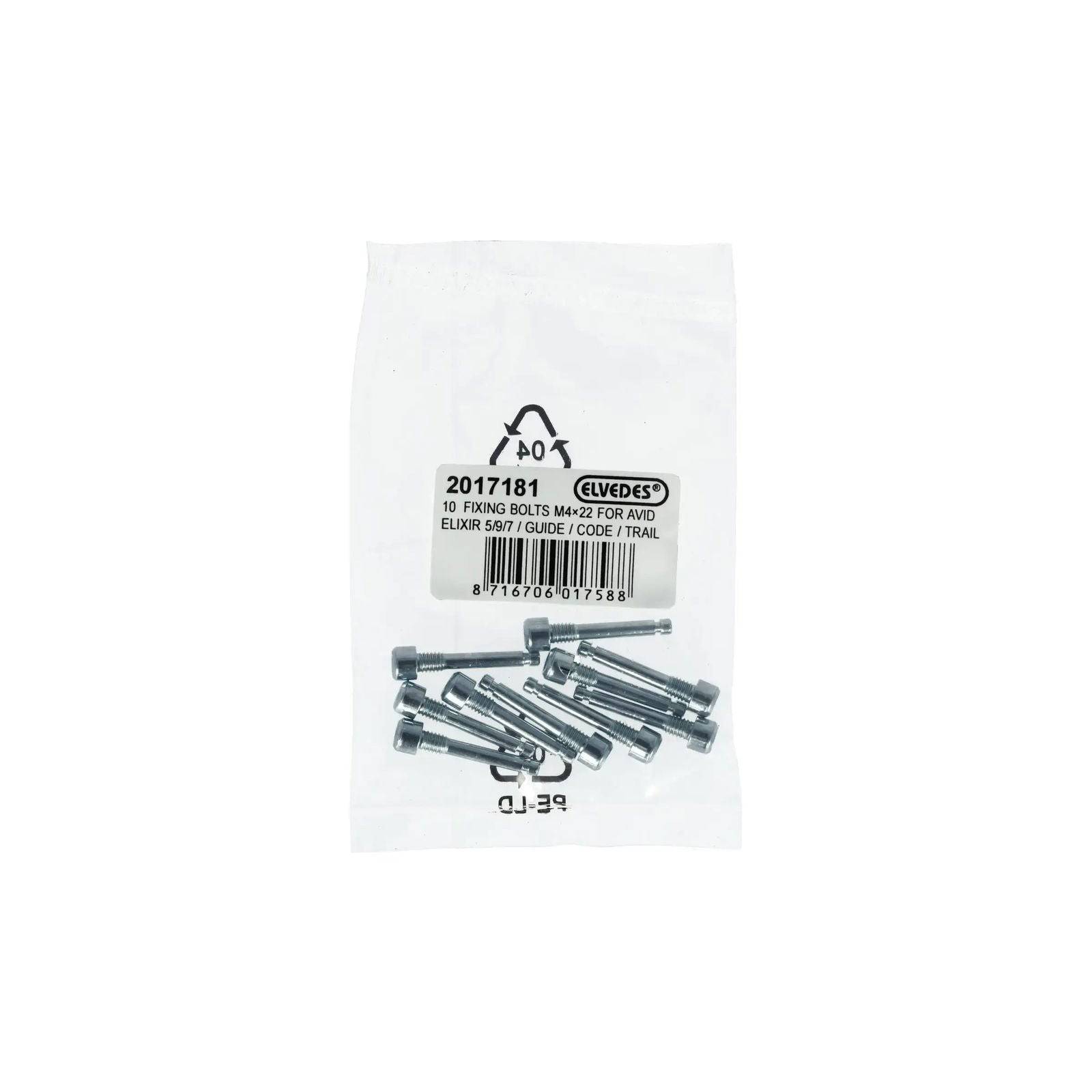 Bevestigingsbouten Elvedes M4 X 22 Voor Avid Elixir 5 / 7 / 9, Geleider, Code / Trail (10 Stuks) - Le coq wielerartikelen