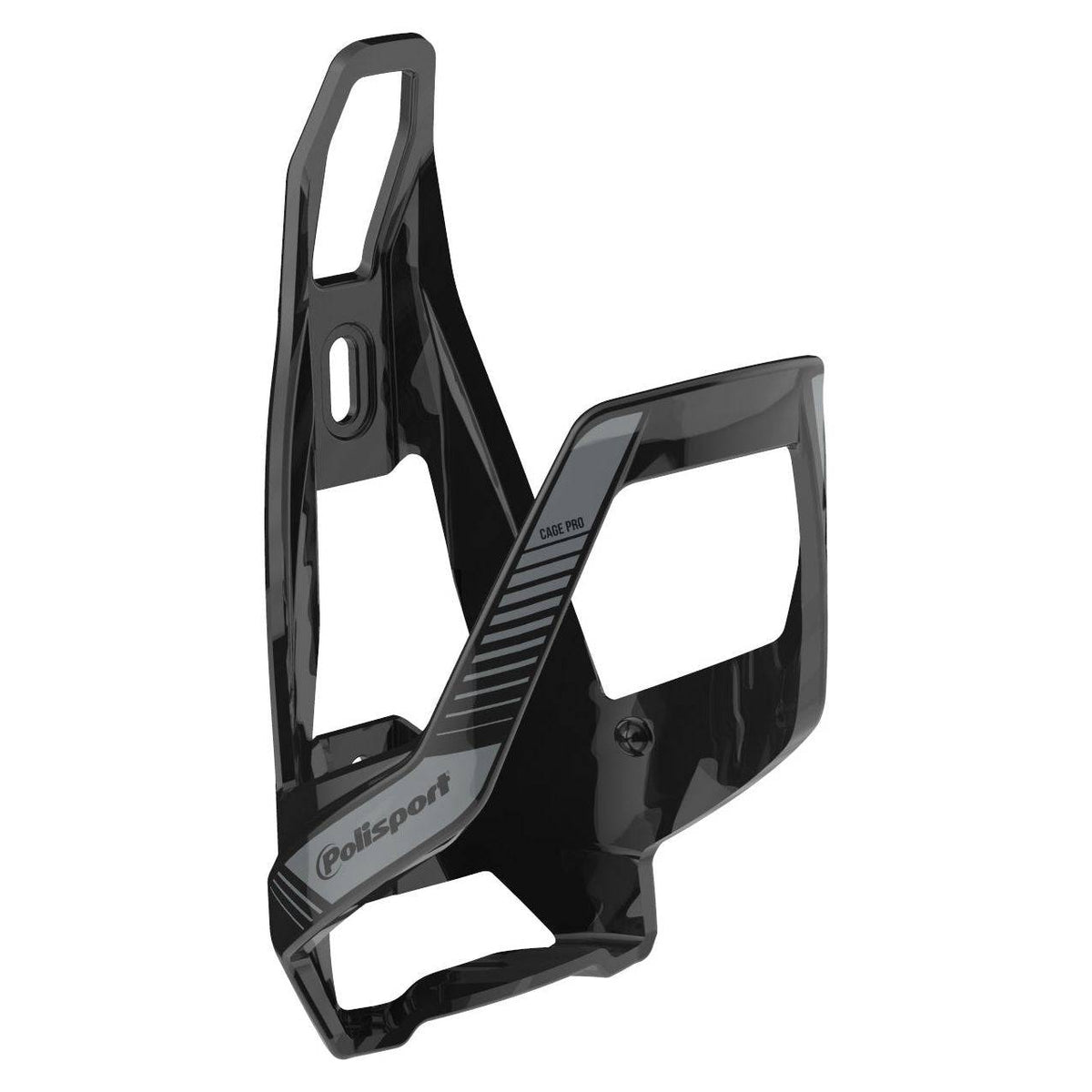 Polisport Pro Evo bidonhouder extreem licht, zwart kunststof, bevestigingsbeugel voor fiets, geschikt voor racefiets en mountainbike