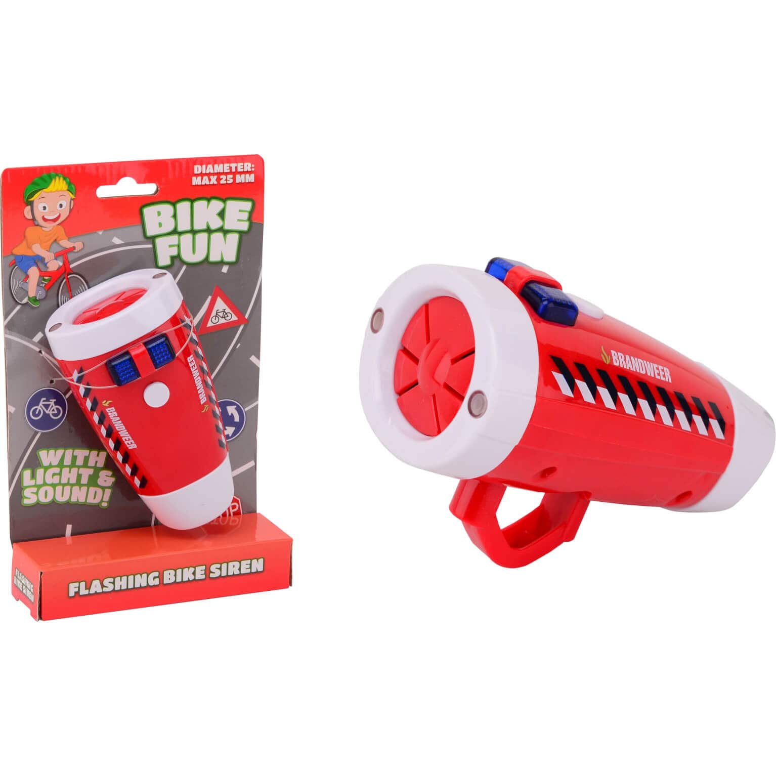 Bike Fun Brandweer Sirene Met Fietslamp - Le coq wielerartikelen