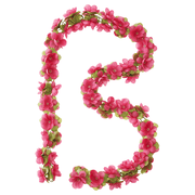 Basil bloemenguirlande van 120 cm, decoratieve bloemslinger met kleurrijke bloemen, ideaal voor feestelijke gelegenheden
