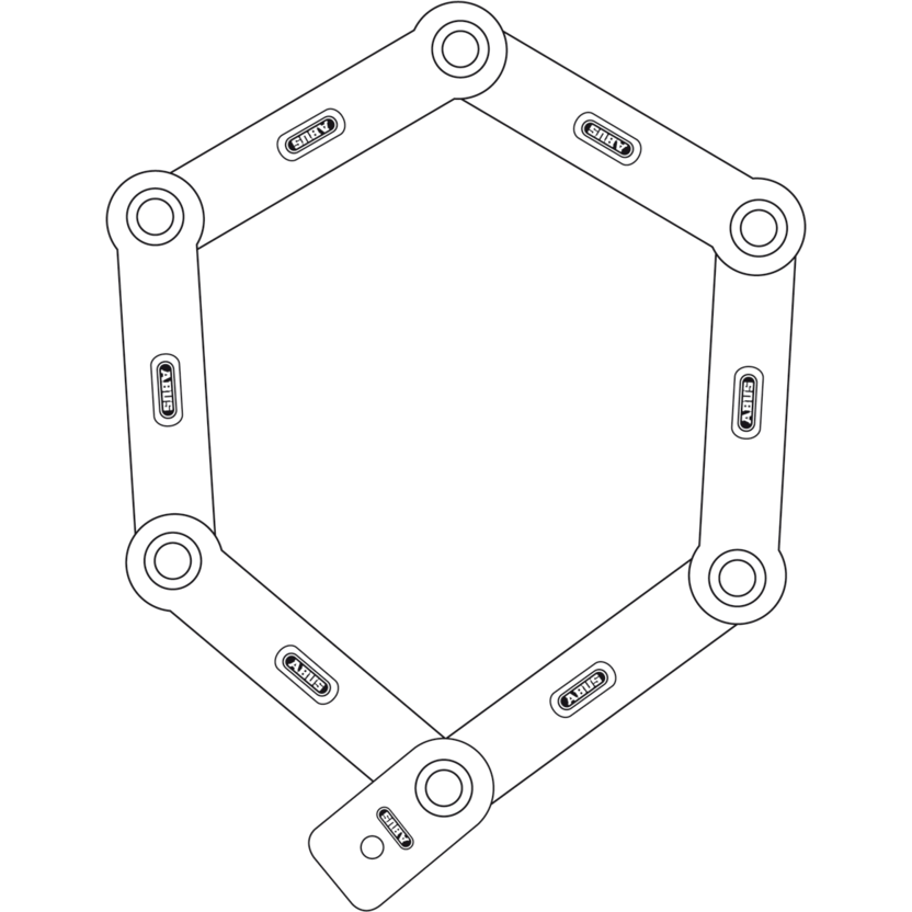 Abus vouwslot uGrip Bordo Big 5700, 100cm, stevig fietsslot met u-vormige ontwerp en slotmechanisme.