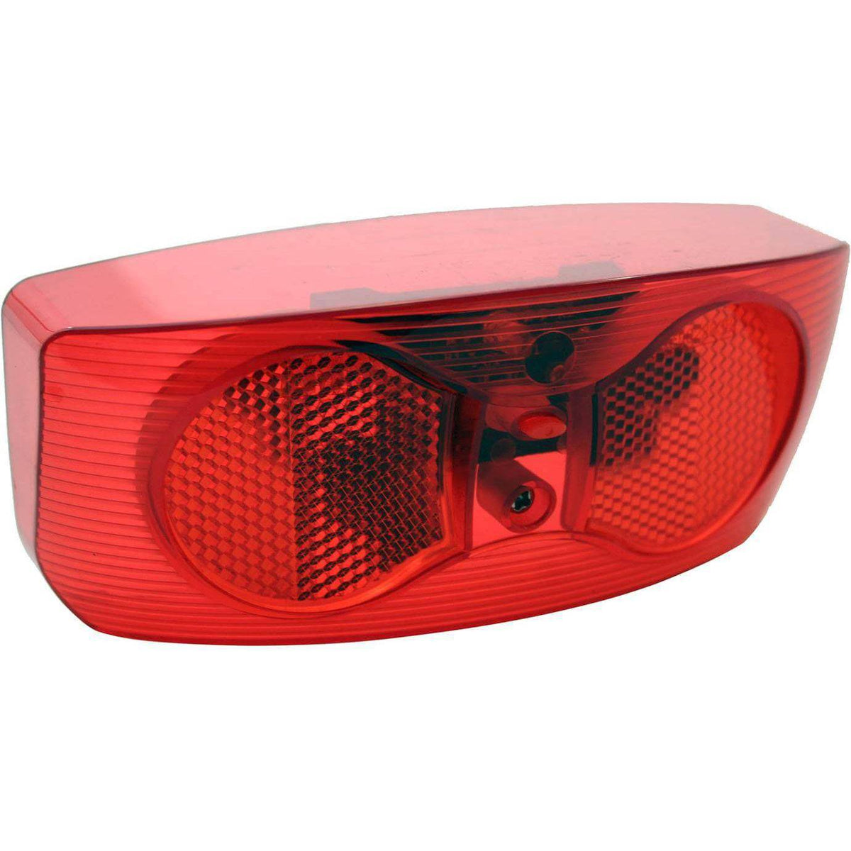 Cortina achterlicht unit Ecomo accu 24V met rode lens en bevestigingsbeugels, geschikt voor vrachtwagens of bussen.