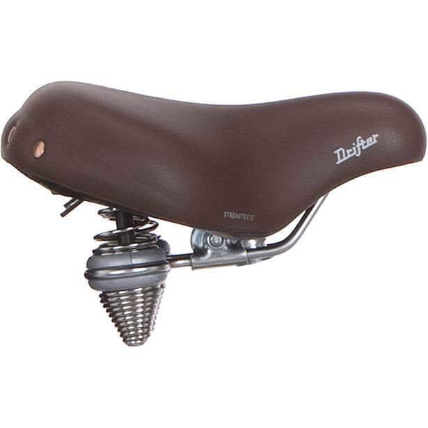 Cortina Drifter U4 stadsfiets en e-bike zadel, comfortabel zadel met leren bekleding en ergonomisch ontwerp.