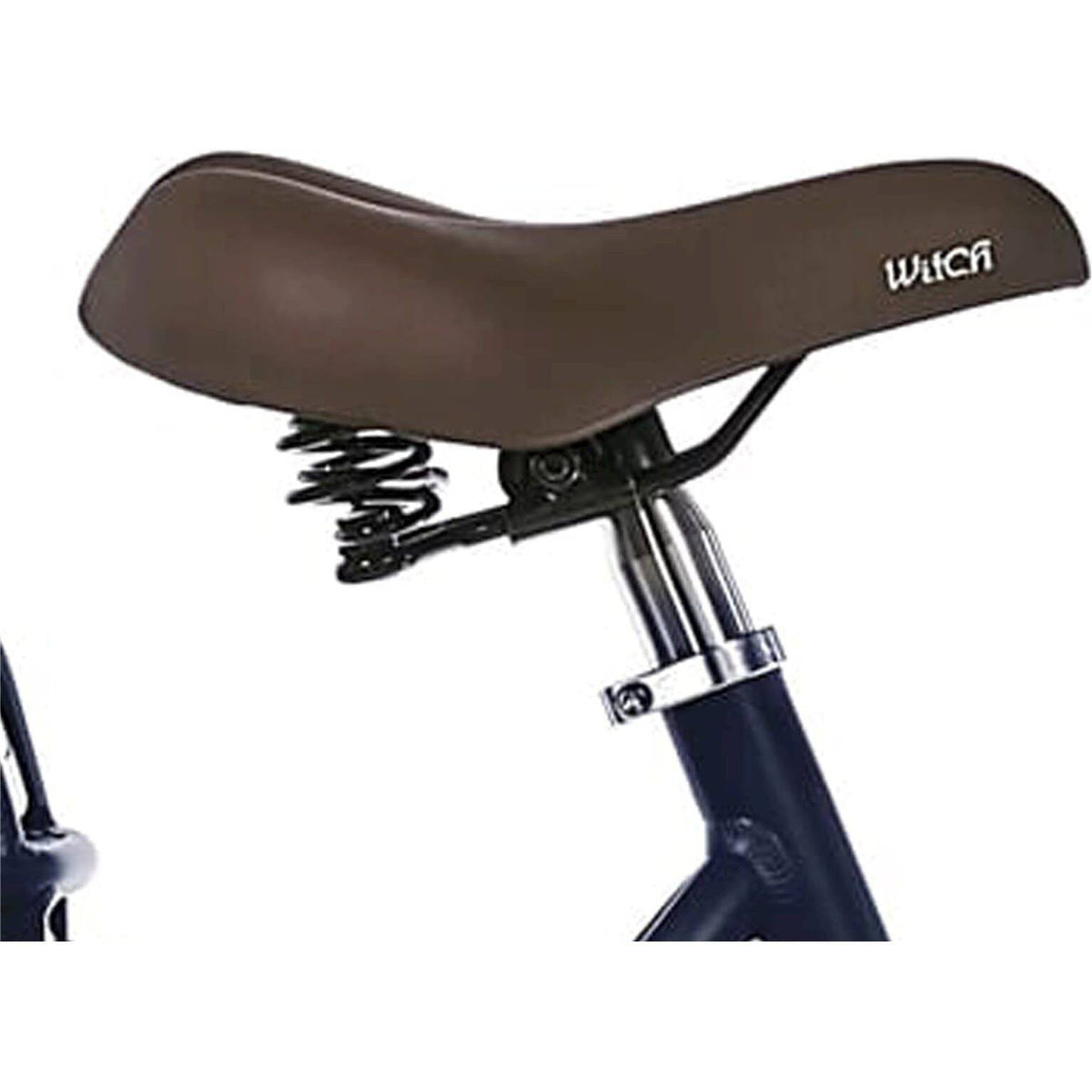 Cortina Witch Antique Brown Zwart stadsfiets- en e-bike zadel met onderstel, comfortabel en vintage ontwerp