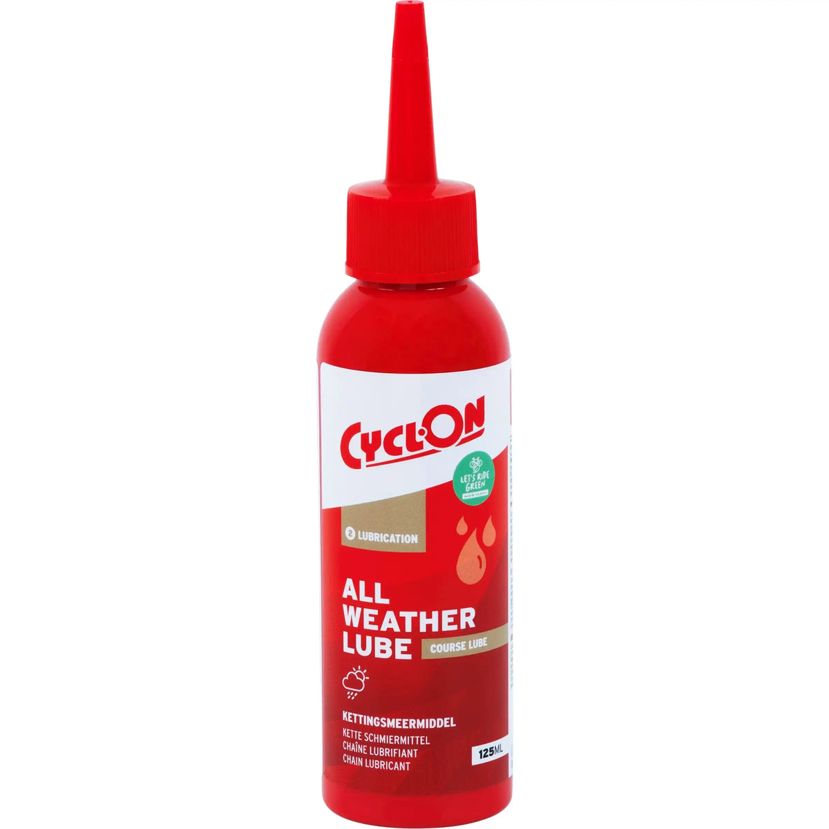 CyclOn All Weather kettingsmeermiddel 125 ml, biologisch afbreekbaar smeermiddel voor fietsen en kettingen