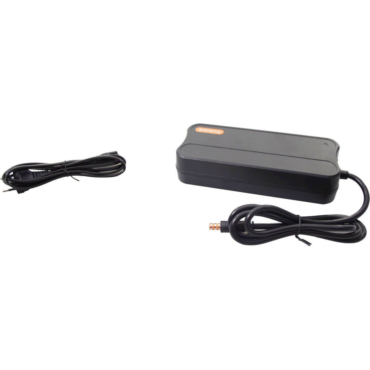 Bafang 2A 43V acculader voor elektrische fietsen, zichtbaar met laadconnector en compacte behuizing.