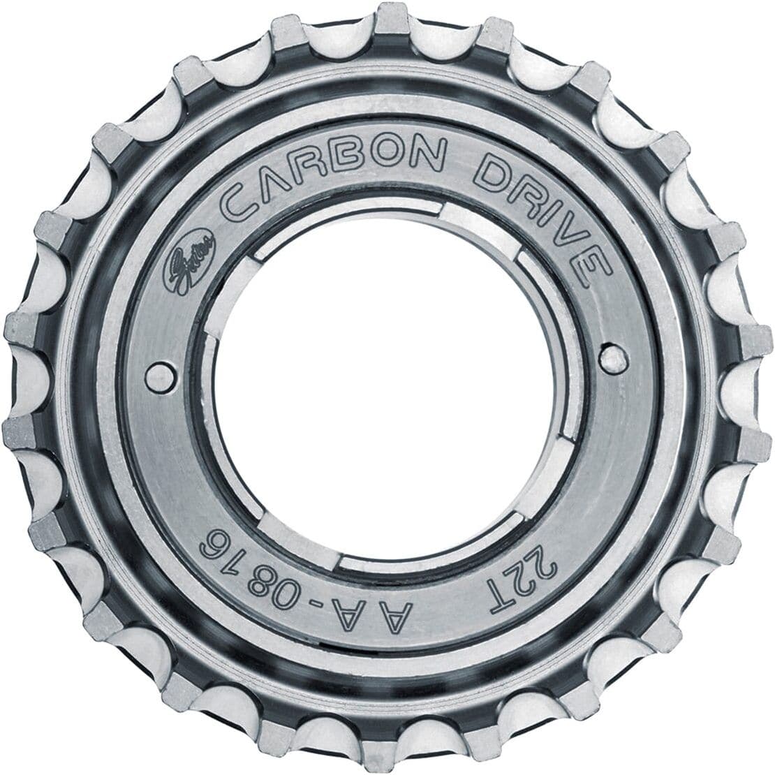 Gates CDC Freewheel 22 tanden, fietsonderdeel met tandwiel voor fiets, close-up van het metalen freewheel in detail