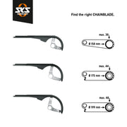 Zwart SKS Chainblade kettingscherm voor 26/28 inch kettingkast, beschermt de ketting en voorkomt vuil en schade.