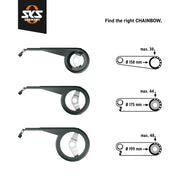 Zwart SKS Chainbow kettingscherm voor 26/28 inch fietsen, beschermt de ketting en voorkomt vuil op de kettingkast.