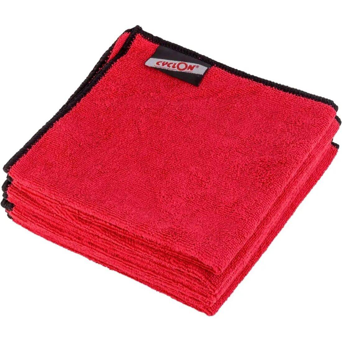 CyclOn microfiber schoonmaakdoek voor fietsenborstels, zachte reiniging voor fietsframes en onderdelen, zwarte doek op witte achtergrond