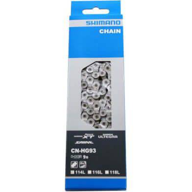 Shimano HG93 9-speed ketting met 114 schakels, geschikt voor fiets met soepel schakelen en duurzame constructie