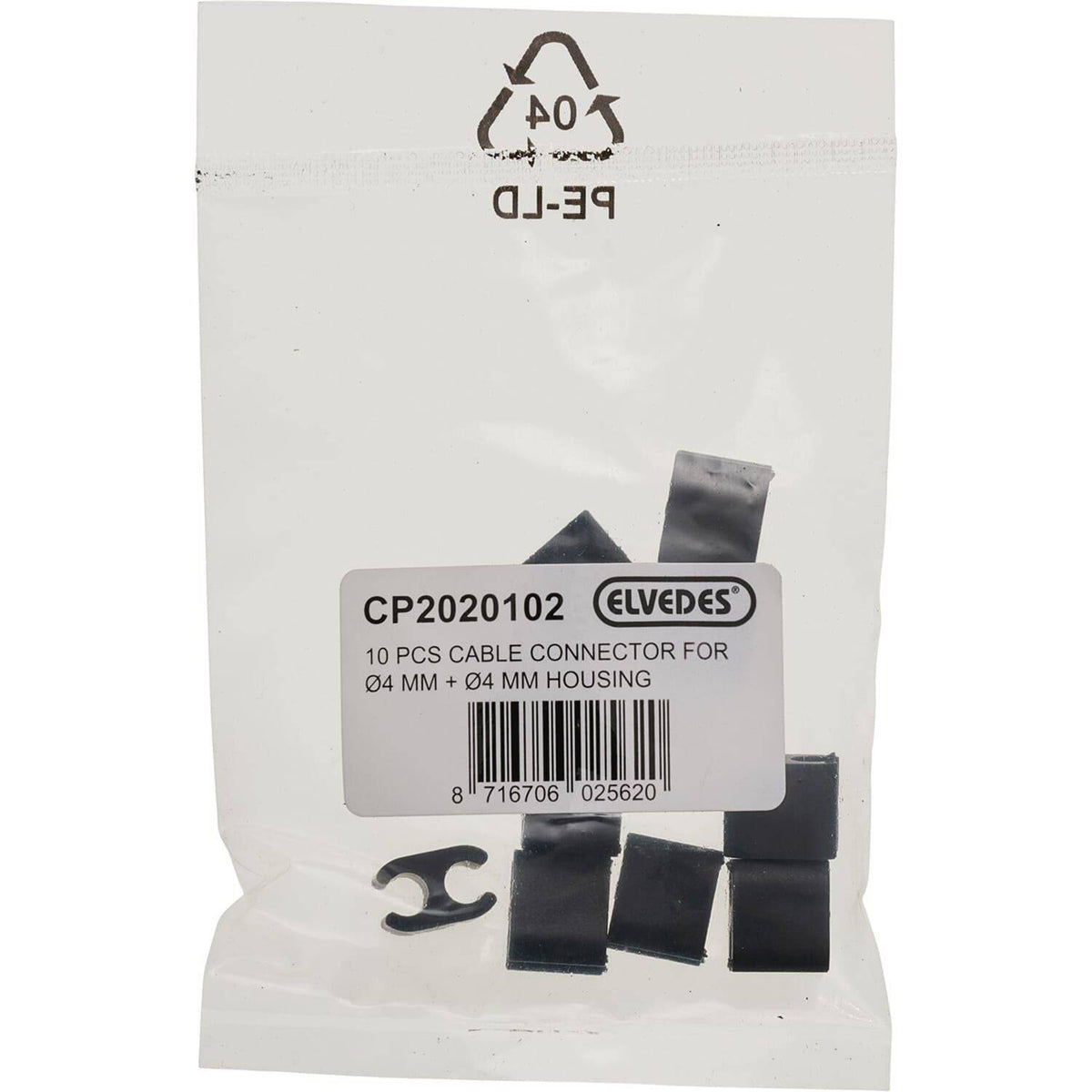 Elvedes Kabelclip Duo 4,1 mm, set van 10 remonderdelen voor veilige kabelbevestiging, zichtbaar in de afbeelding.