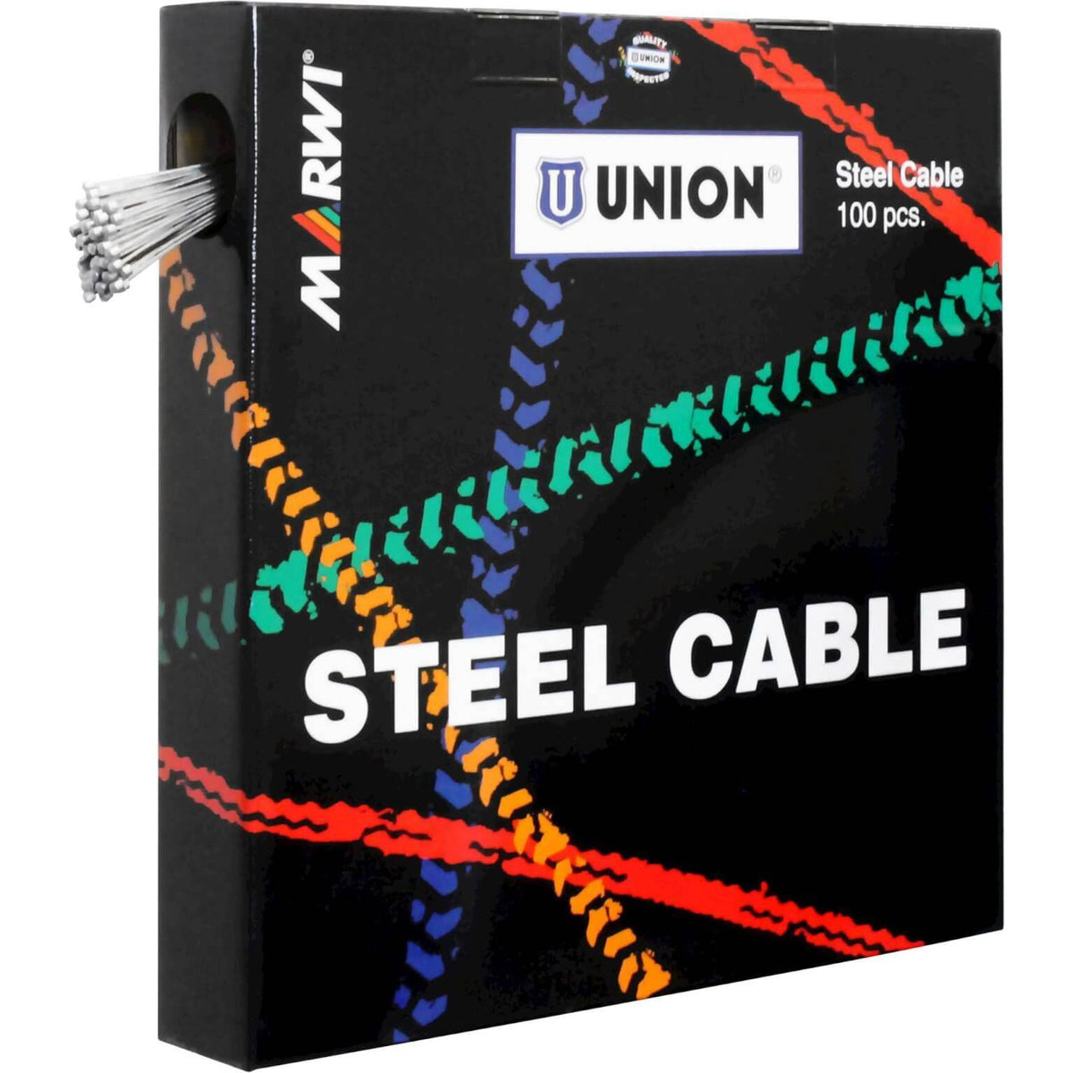 Union derailleur binnenkabel met schakelstif en nippel, 4x4 mm, voor binnen- en buitengebruik in fietsmechanismen.