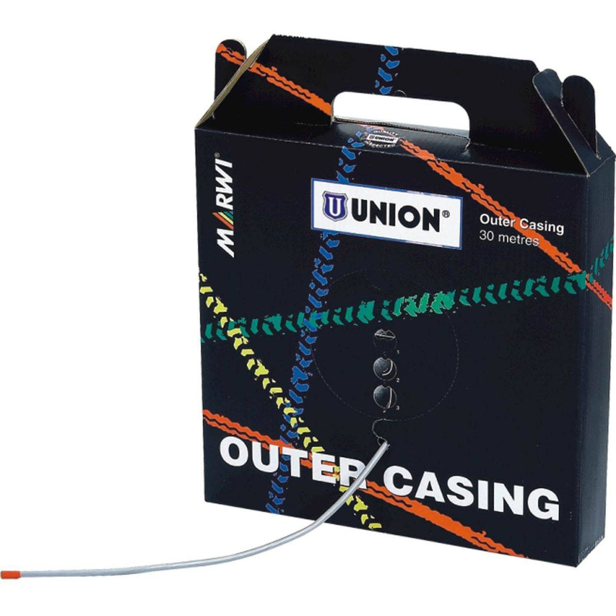 Union Rol Schakel Buitenkabel 4mm zilver, 30 meter, flexibel en geschikt voor buitengebruik, zichtbaar in de afbeelding.